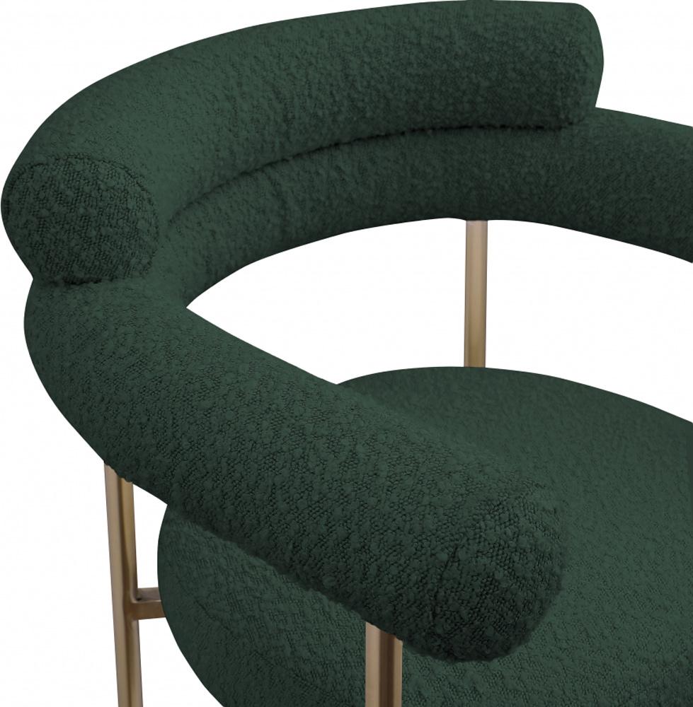 Meridian Furniture - Blake Green Boucle Fabric Counter Stool (Set of 2) - 993Green-C veiw 6