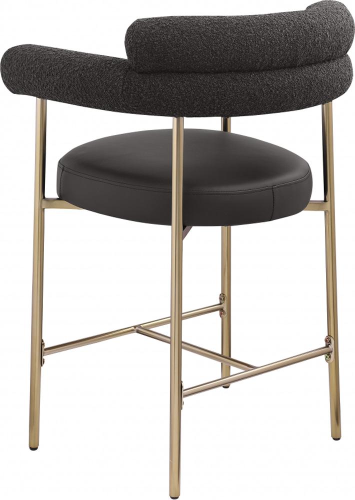 Meridian Furniture - Blake Black Boucle Fabric Counter Stool (Set of 2) - 994Black-C veiw 3