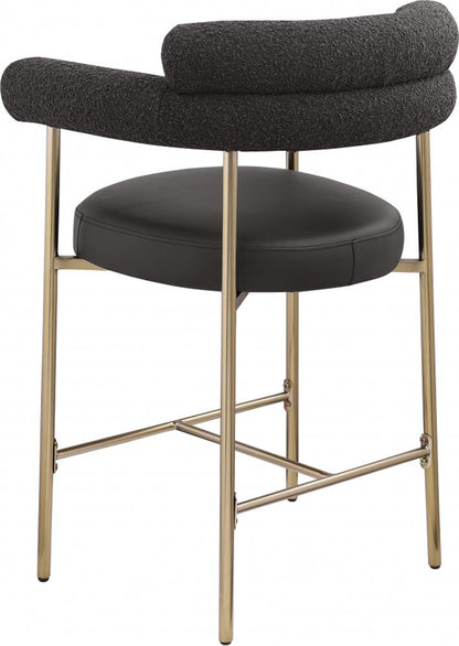 Meridian Furniture - Blake Black Boucle Fabric Counter Stool (Set of 2) - 994Black-C veiw 3