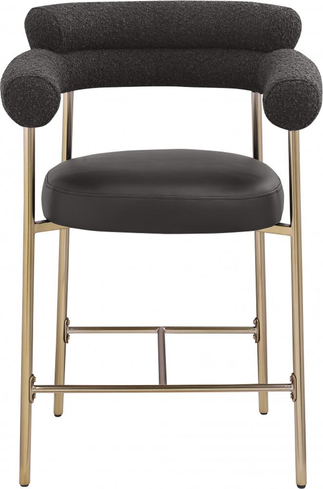Meridian Furniture - Blake Black Boucle Fabric Counter Stool (Set of 2) - 994Black-C veiw 4