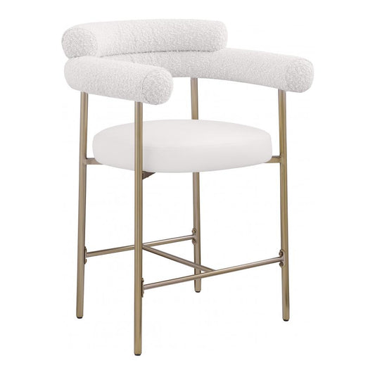 Meridian Furniture - Blake Cream Boucle Fabric Counter Stool (Set of 2) - 994Cream-C veiw 1