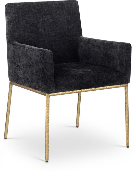 Meridian Furniture - Reeves Black Chenille Fabric Dining Chair (Set of 2) - 11002Black-C veiw 1