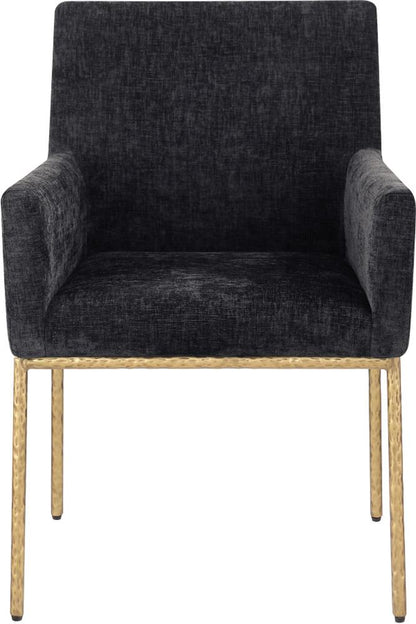 Meridian Furniture - Reeves Black Chenille Fabric Dining Chair (Set of 2) - 11002Black-C veiw 2