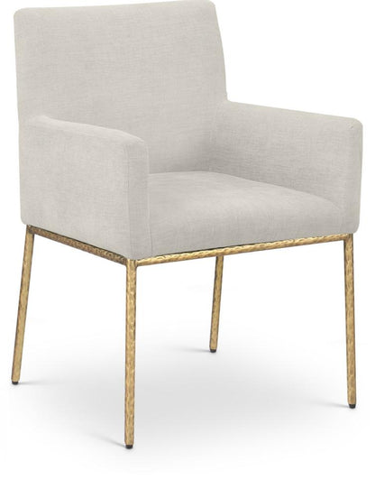 Meridian Furniture - Reeves Cream Chenille Fabric Dining Chair (Set of 2) - 11002Cream-C veiw 1