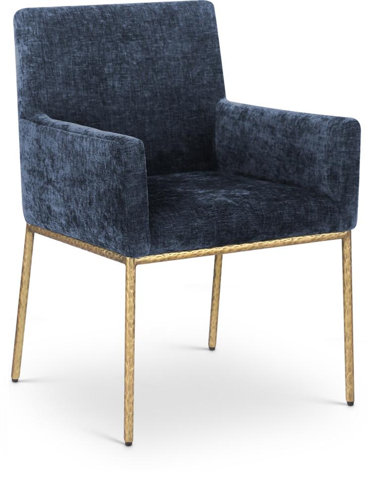 Meridian Furniture - Reeves Navy Chenille Fabric Dining Chair (Set of 2) - 11002Navy-C veiw 1