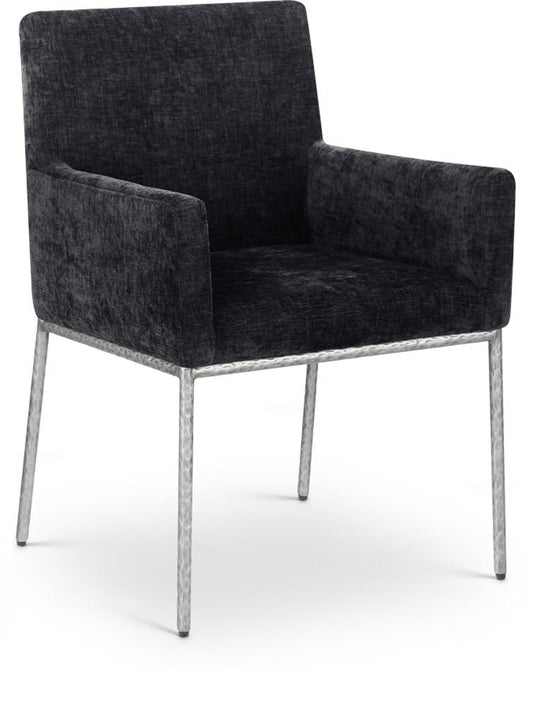 Meridian Furniture - Reeves Black Chenille Fabric Dining Chair (Set of 2) - 11003Black-C veiw 1