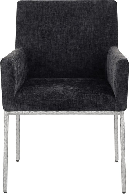 Meridian Furniture - Reeves Black Chenille Fabric Dining Chair (Set of 2) - 11003Black-C veiw 2