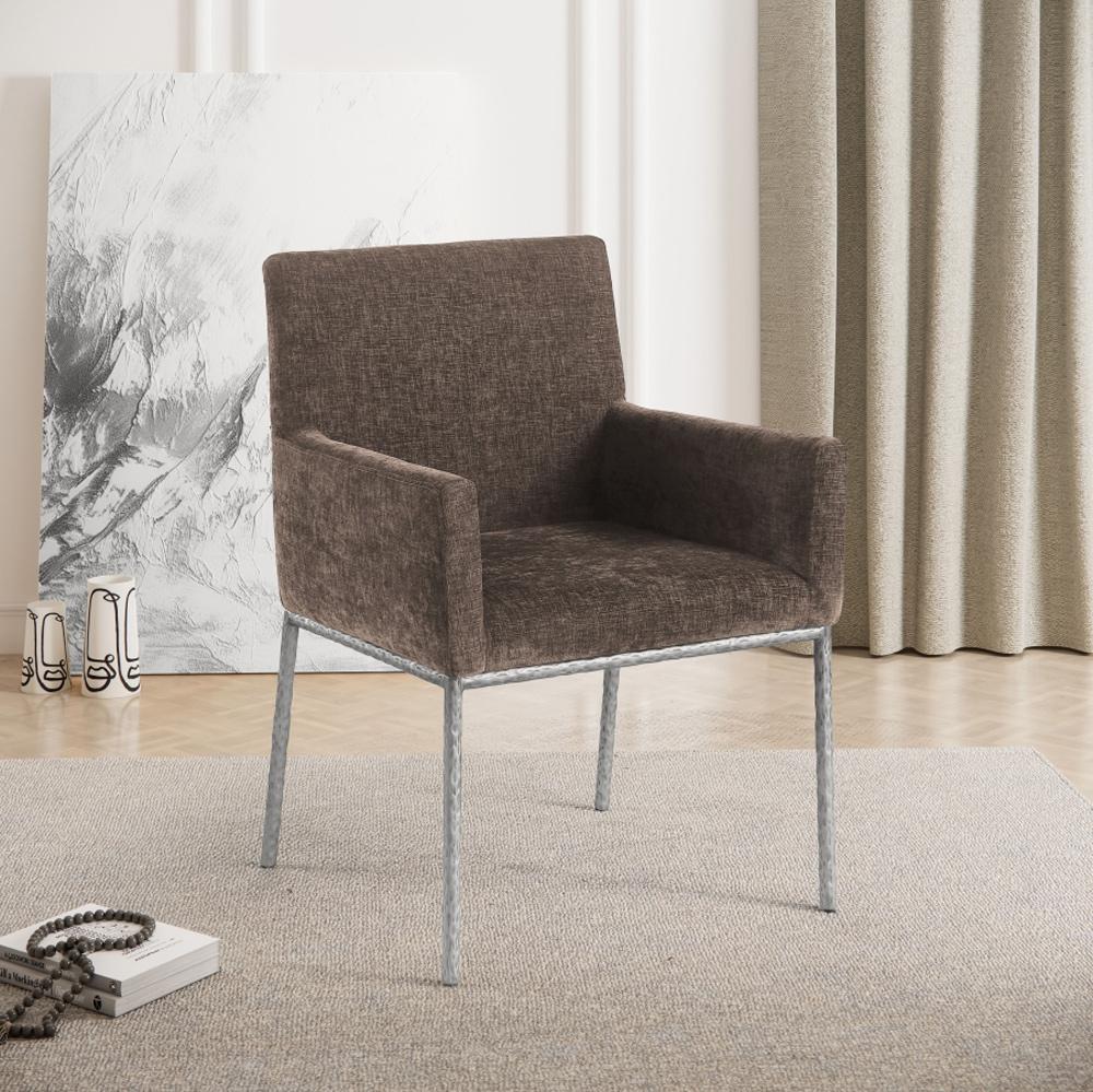 Meridian Furniture - Reeves Brown Chenille Fabric Dining Chair (Set of 2) - 11003Brown-C veiw 6
