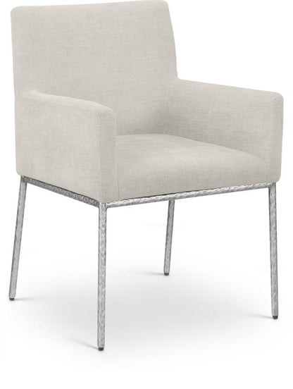 Meridian Furniture - Reeves Cream Chenille Fabric Dining Chair (Set of 2) - 11003Cream-C veiw 1