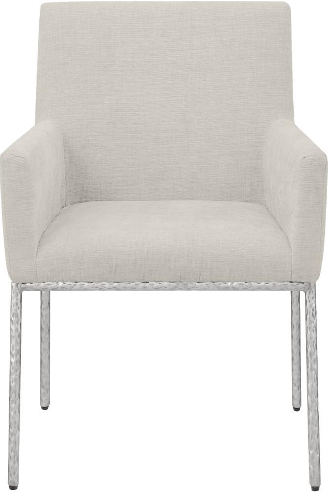 Meridian Furniture - Reeves Cream Chenille Fabric Dining Chair (Set of 2) - 11003Cream-C veiw 2