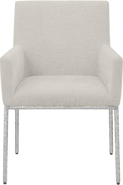 Meridian Furniture - Reeves Cream Chenille Fabric Dining Chair (Set of 2) - 11003Cream-C veiw 2