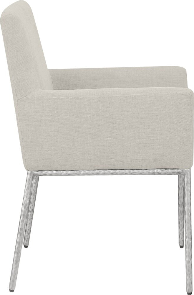 Meridian Furniture - Reeves Cream Chenille Fabric Dining Chair (Set of 2) - 11003Cream-C veiw 3