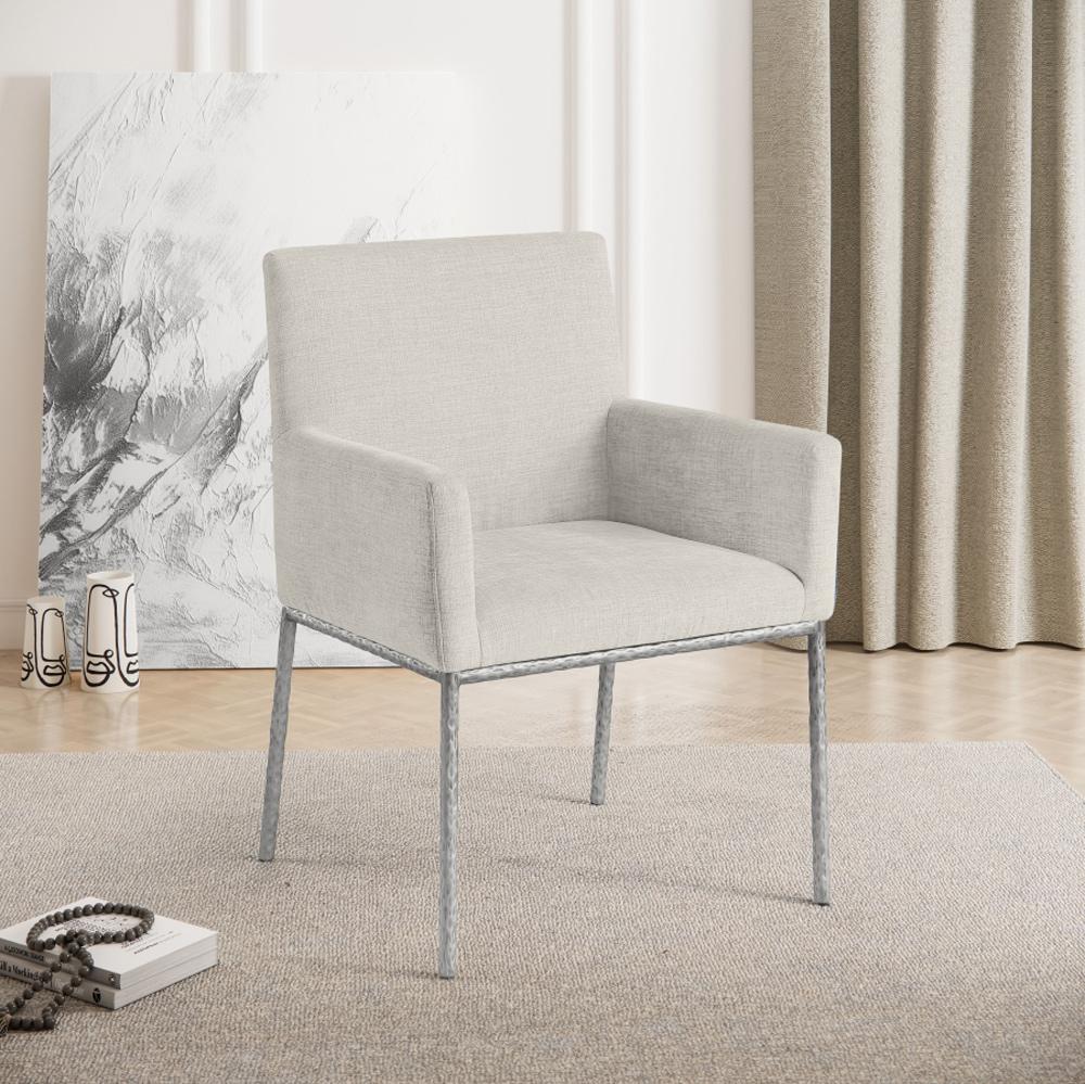 Meridian Furniture - Reeves Cream Chenille Fabric Dining Chair (Set of 2) - 11003Cream-C veiw 6
