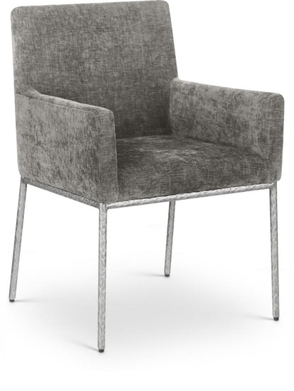 Meridian Furniture - Reeves Grey Chenille Fabric Dining Chair (Set of 2) - 11003Grey-C veiw 1