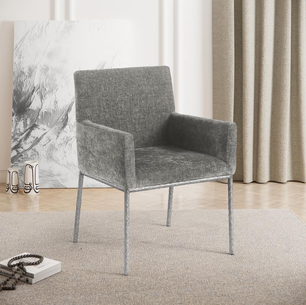 Meridian Furniture - Reeves Grey Chenille Fabric Dining Chair (Set of 2) - 11003Grey-C veiw 6