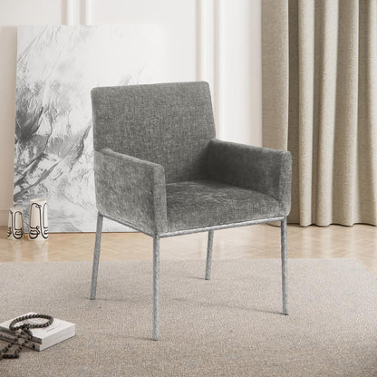 Meridian Furniture - Reeves Grey Chenille Fabric Dining Chair (Set of 2) - 11003Grey-C veiw 6