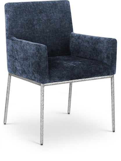 Meridian Furniture - Reeves Navy Chenille Fabric Dining Chair (Set of 2) - 11003Navy-C veiw 1