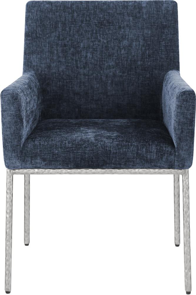 Meridian Furniture - Reeves Navy Chenille Fabric Dining Chair (Set of 2) - 11003Navy-C veiw 2