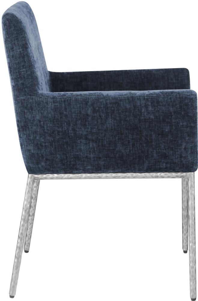 Meridian Furniture - Reeves Navy Chenille Fabric Dining Chair (Set of 2) - 11003Navy-C veiw 3