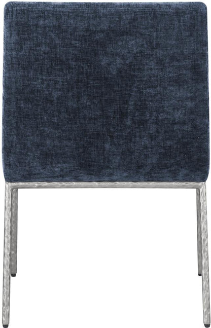 Meridian Furniture - Reeves Navy Chenille Fabric Dining Chair (Set of 2) - 11003Navy-C veiw 4