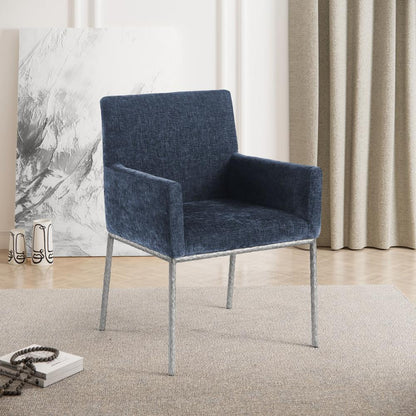 Meridian Furniture - Reeves Navy Chenille Fabric Dining Chair (Set of 2) - 11003Navy-C veiw 6