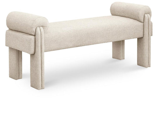 Meridian Furniture - Stefano Beige Polyester Fabric Bench - 182Beige veiw 1