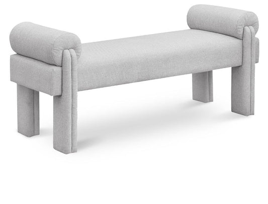 Meridian Furniture - Stefano Grey Polyester Fabric Bench - 182Grey veiw 1