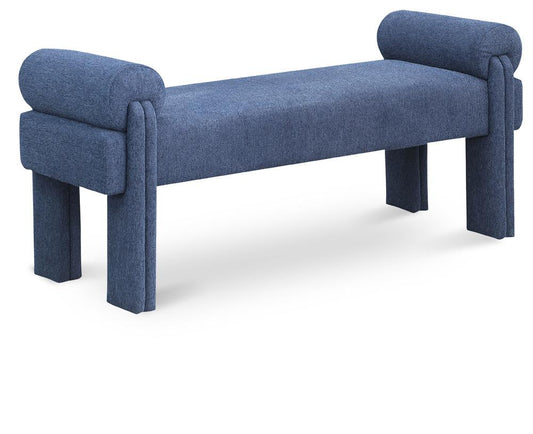 Meridian Furniture - Stefano Navy Polyester Fabric Bench - 182Navy veiw 1