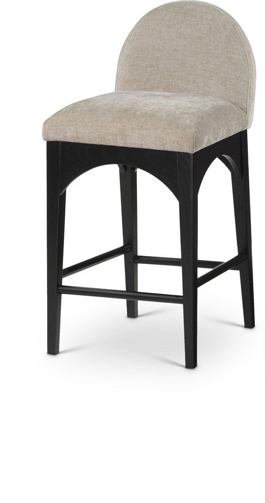 Meridian Furniture - Waldorf Beige Chenille Fabric Stool - 392Beige-C veiw 1