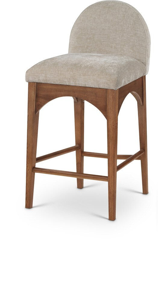 Meridian Furniture - Waldorf Beige Chenille Fabric Stool - 393Beige-C veiw 1