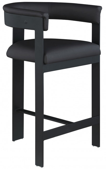 Meridian Furniture - Romeo Black Vegan Leather Counter Stool (Set of 2) - 414Black-C veiw 1