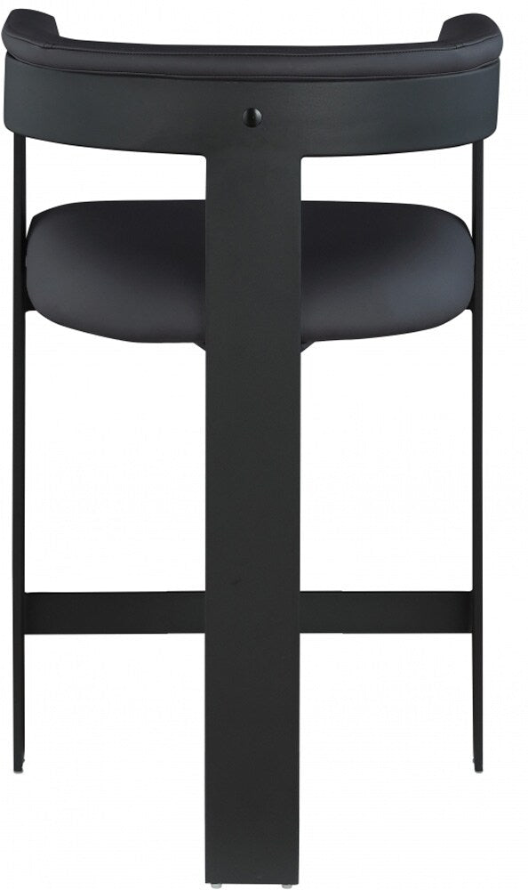 Meridian Furniture - Romeo Black Vegan Leather Counter Stool (Set of 2) - 414Black-C veiw 2