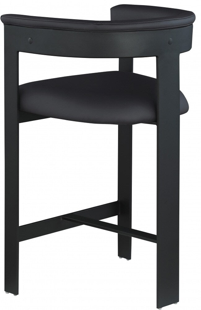 Meridian Furniture - Romeo Black Vegan Leather Counter Stool (Set of 2) - 414Black-C veiw 3
