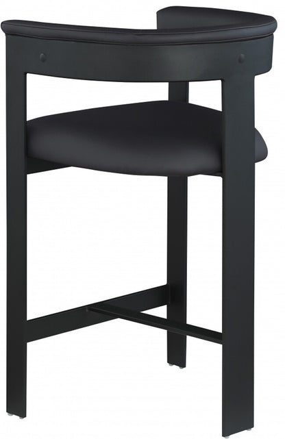 Meridian Furniture - Romeo Black Vegan Leather Counter Stool (Set of 2) - 414Black-C veiw 3