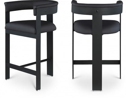 Meridian Furniture - Romeo Black Vegan Leather Counter Stool (Set of 2) - 414Black-C veiw 5