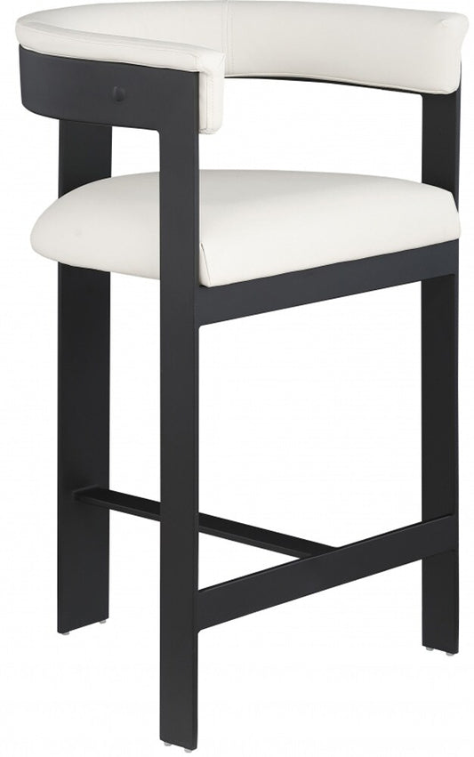Meridian Furniture - Romeo Cream Vegan Leather Counter Stool (Set of 2) - 414Cream-C veiw 1