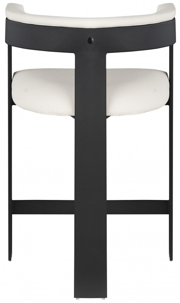 Meridian Furniture - Romeo Cream Vegan Leather Counter Stool (Set of 2) - 414Cream-C veiw 2