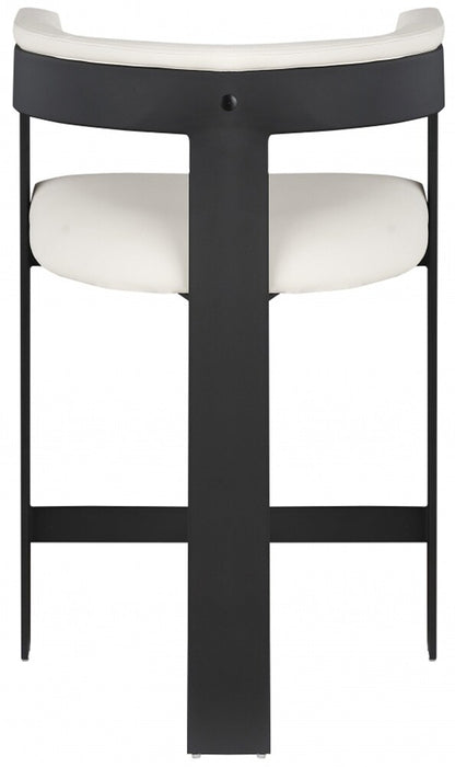 Meridian Furniture - Romeo Cream Vegan Leather Counter Stool (Set of 2) - 414Cream-C veiw 2