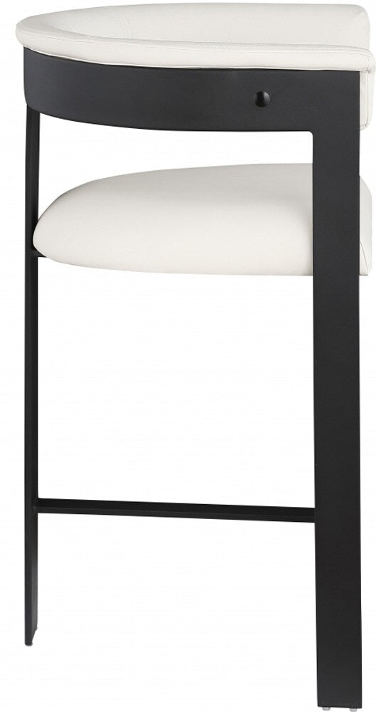 Meridian Furniture - Romeo Cream Vegan Leather Counter Stool (Set of 2) - 414Cream-C veiw 4