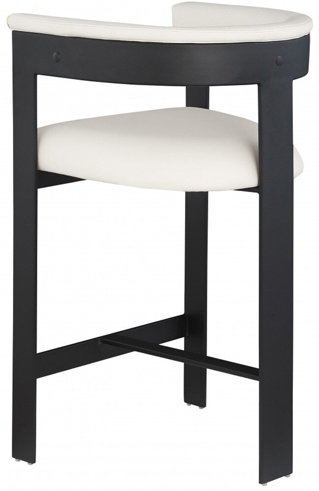 Meridian Furniture - Romeo Cream Vegan Leather Counter Stool (Set of 2) - 414Cream-C veiw 5