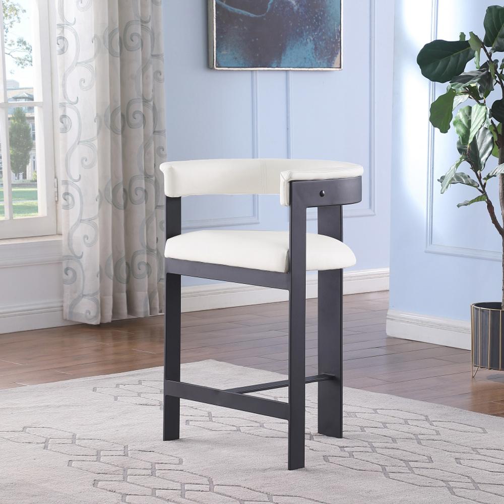 Meridian Furniture - Romeo Cream Vegan Leather Counter Stool (Set of 2) - 414Cream-C veiw 6