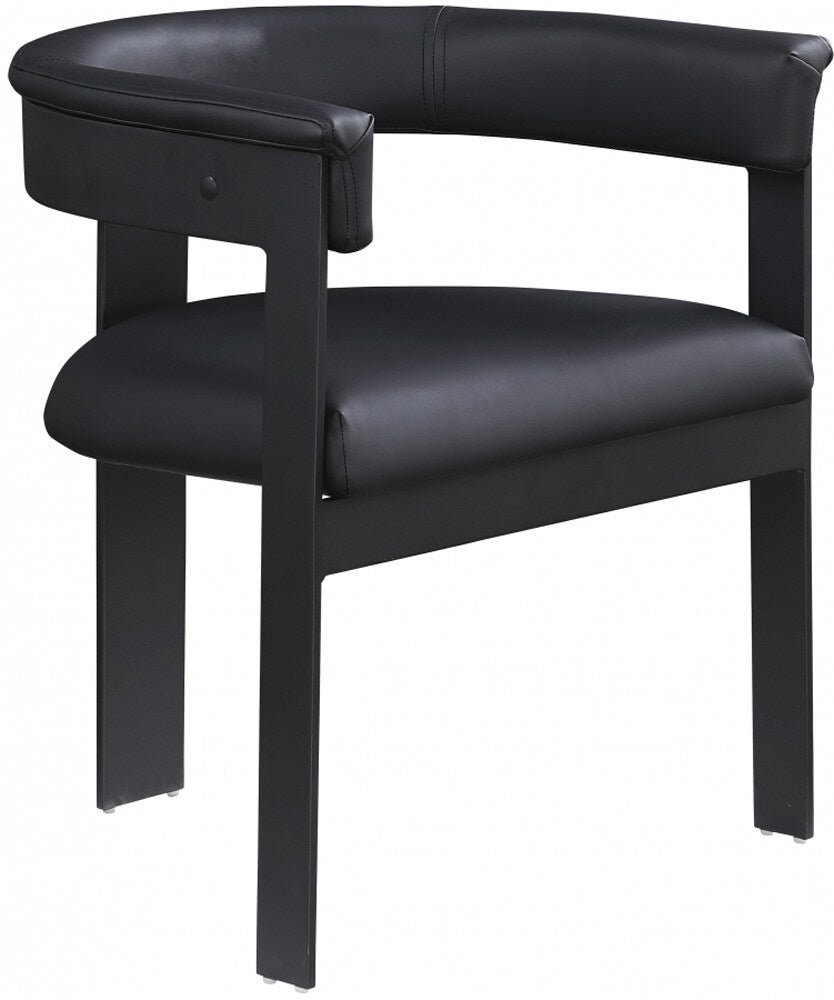 Meridian Furniture - Romeo Black Vegan Leather Dining Chair (Set of 2) - 470Black-C veiw 1
