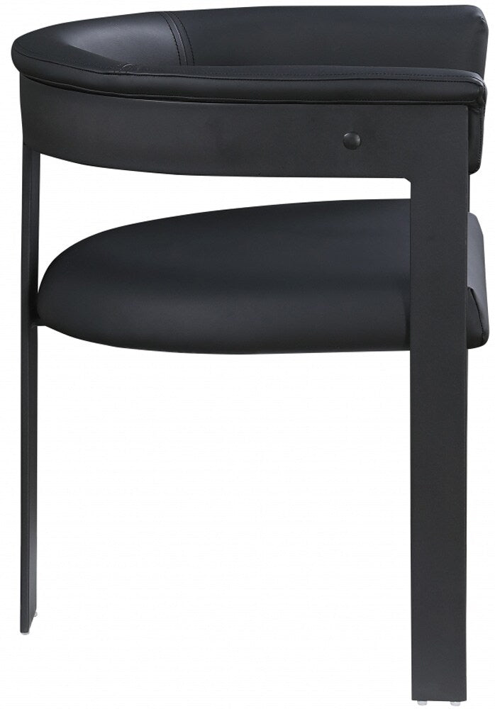 Meridian Furniture - Romeo Black Vegan Leather Dining Chair (Set of 2) - 470Black-C veiw 4