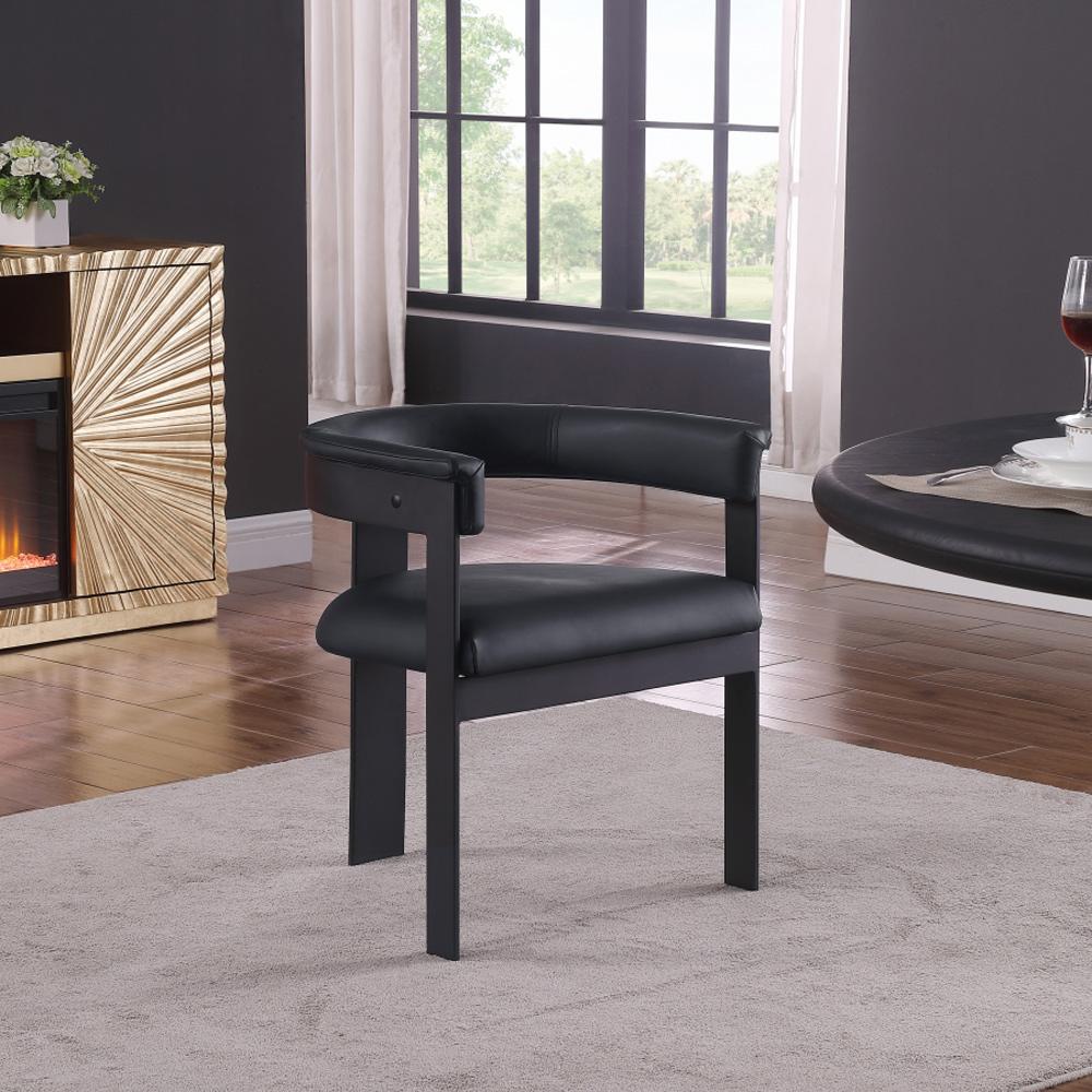 Meridian Furniture - Romeo Black Vegan Leather Dining Chair (Set of 2) - 470Black-C veiw 6
