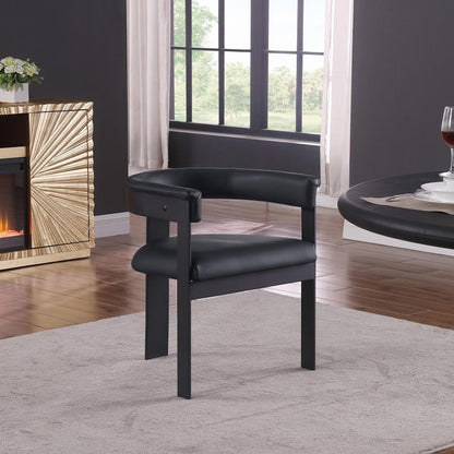 Meridian Furniture - Romeo Black Vegan Leather Dining Chair (Set of 2) - 470Black-C veiw 6