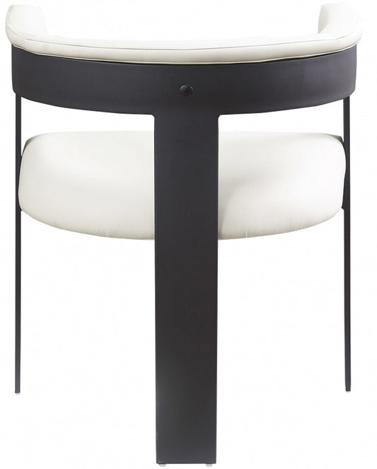 Meridian Furniture - Romeo Cream Vegan Leather Dining Chair (Set of 2) - 470Cream-C veiw 2