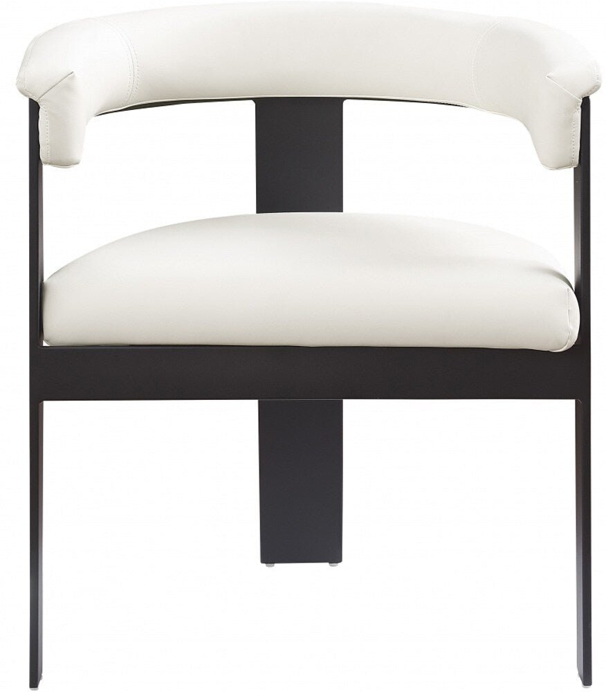 Meridian Furniture - Romeo Cream Vegan Leather Dining Chair (Set of 2) - 470Cream-C veiw 3