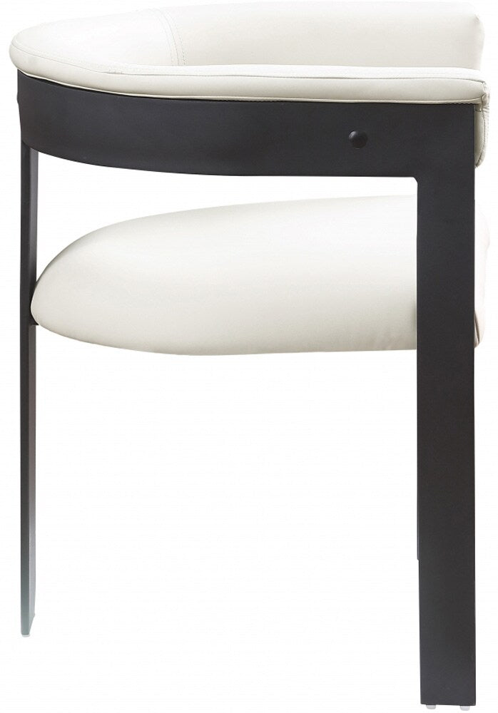 Meridian Furniture - Romeo Cream Vegan Leather Dining Chair (Set of 2) - 470Cream-C veiw 4