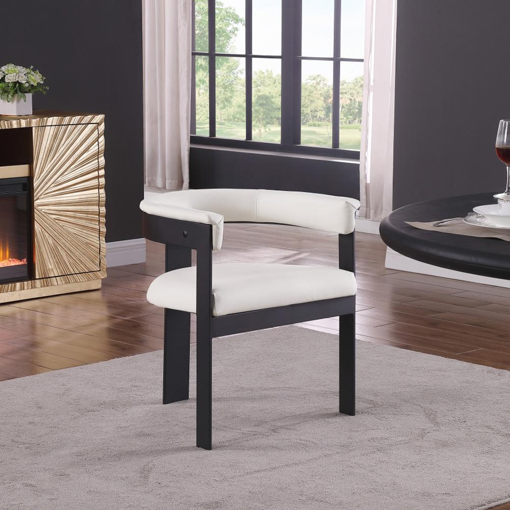 Meridian Furniture - Romeo Cream Vegan Leather Dining Chair (Set of 2) - 470Cream-C veiw 6
