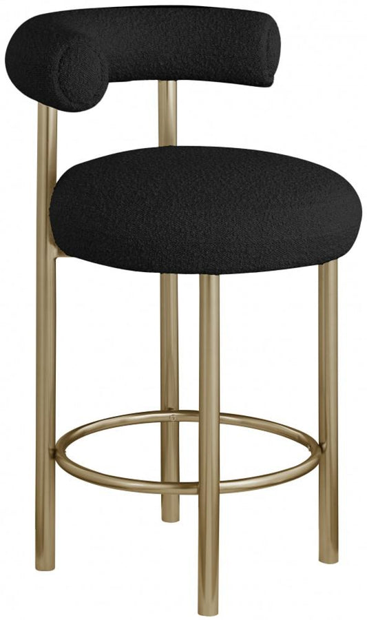 Meridian Furniture - Bordeaux Black Boucle Fabric Stool (Set of 2) - 547Black-C veiw 1